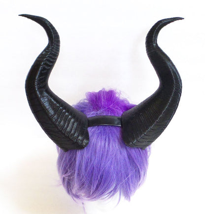 NEWLY IMPROVED! Young Maleficent Inspired 11" Horns  3D Printed (Ultra Light Weight Plastic) Suitable for kids and adults comic-con - Mud And Majesty