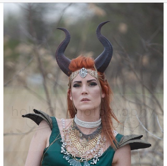 NEWLY IMPROVED! Young Maleficent Inspired 11" Horns  3D Printed (Ultra Light Weight Plastic) Suitable for kids and adults comic-con - Mud And Majesty