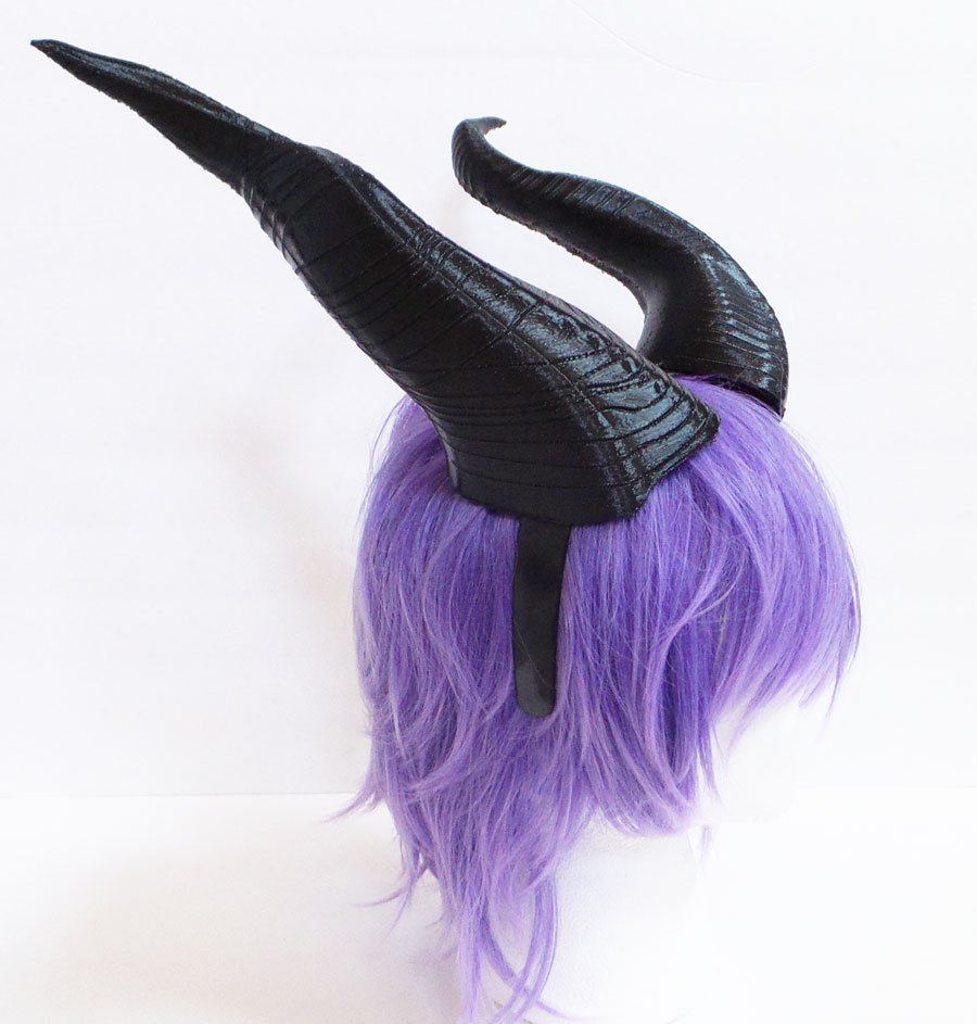 NEWLY IMPROVED! Young Maleficent Inspired 11" Horns  3D Printed (Ultra Light Weight Plastic) Suitable for kids and adults comic-con - Mud And Majesty