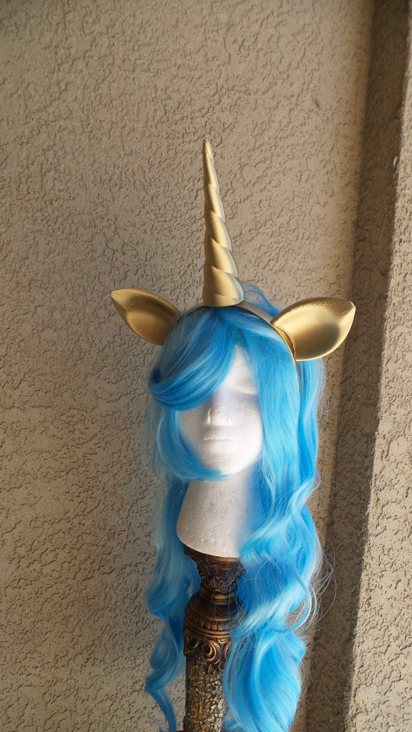 X Large Twist Unicorn  horn and ears plastic my little pony horn fairy horn woodland fairy unicorn headband 3D print gold unicorn headband - Mud And Majesty