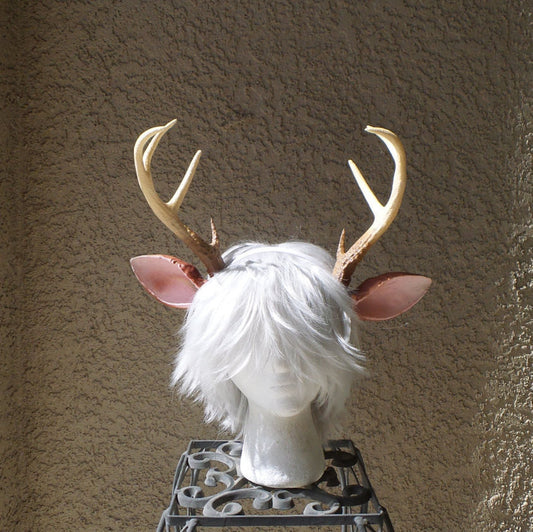 NEW ARRIVAL! Realistic  Doe/Deer Antlers Horns and optional ears  3D Printed (Ultra Light Weight Plastic) Reindeer Antlers comic-con - Mud And Majesty