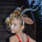 Zootopia inspired Madam Gazelle horns gazelle headband horns with felt ears  comic-con cosplay gazelle costume child size - Mud And Majesty