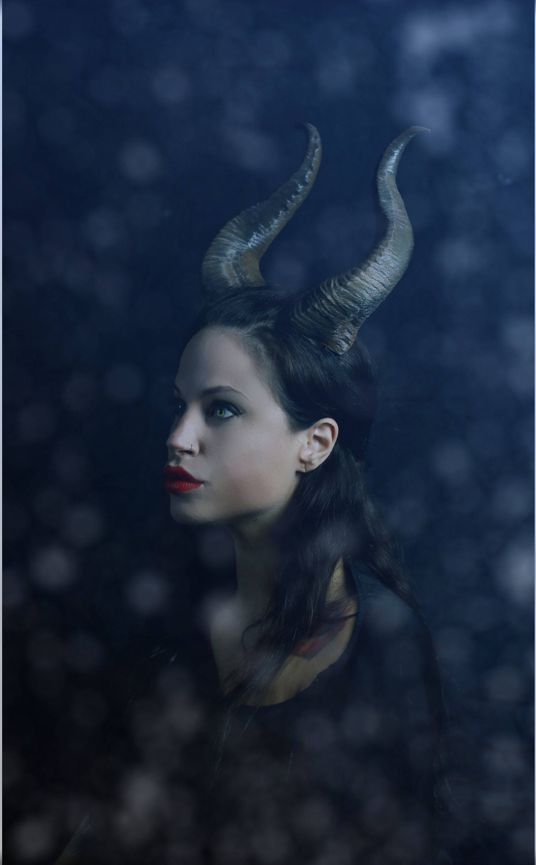 NEW PREMIUM! 13" curve Maleficent Inspired Horns  3D Printed (Ultra Light Weight Plastic) Suitable for adults comic-con - Mud And Majesty