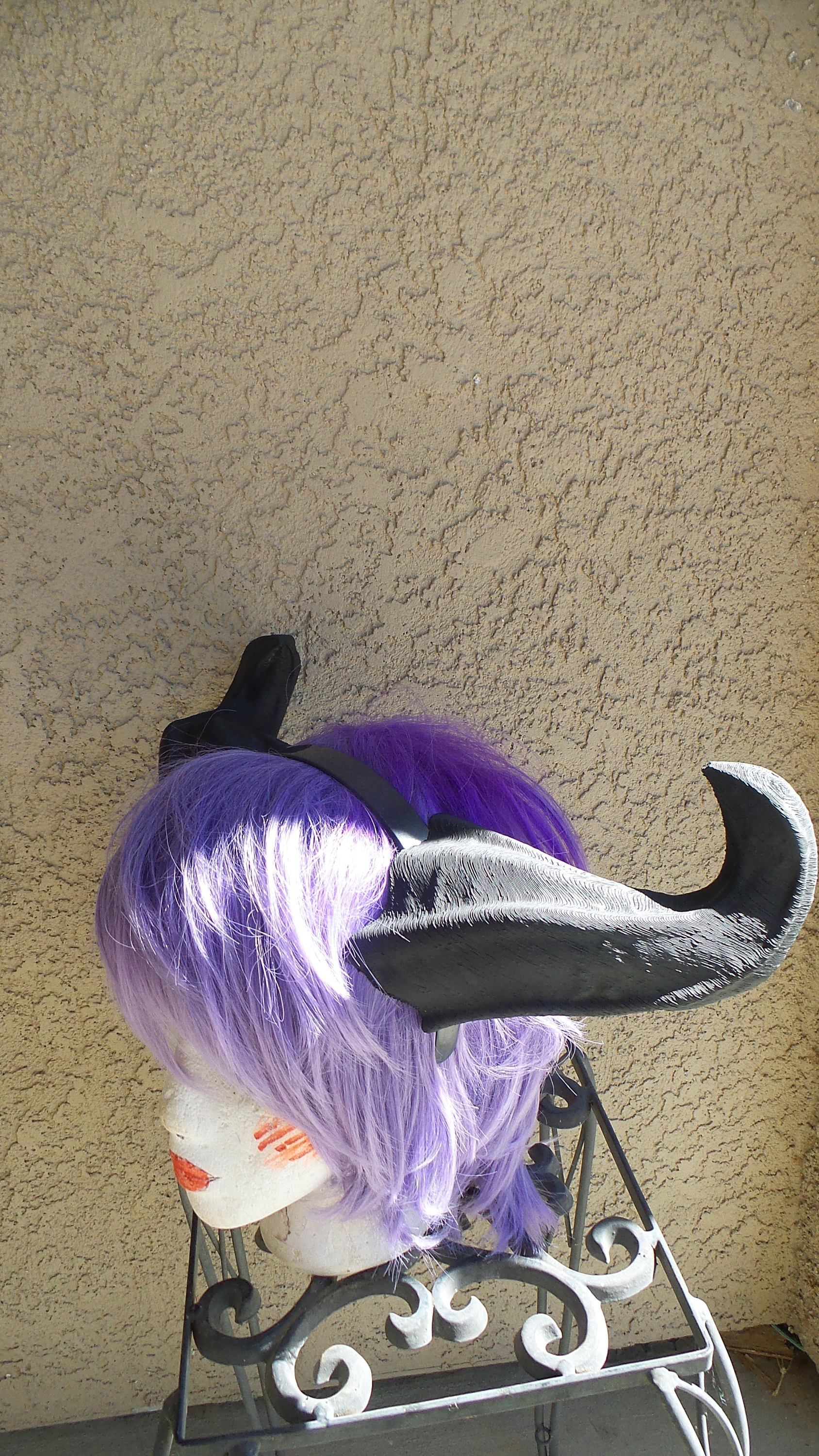 WOW Black ram horns Horned Headband Warrior Viking headdress elvin horns larp comic-con 3D printed - Mud And Majesty