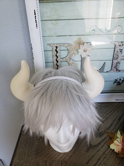 Supercrown lady Bowsette inspired horns and crown set  nintendo Matador-Bull-horns-headband comic-con cosplay horns gaming costume cow horns - Mud And Majesty