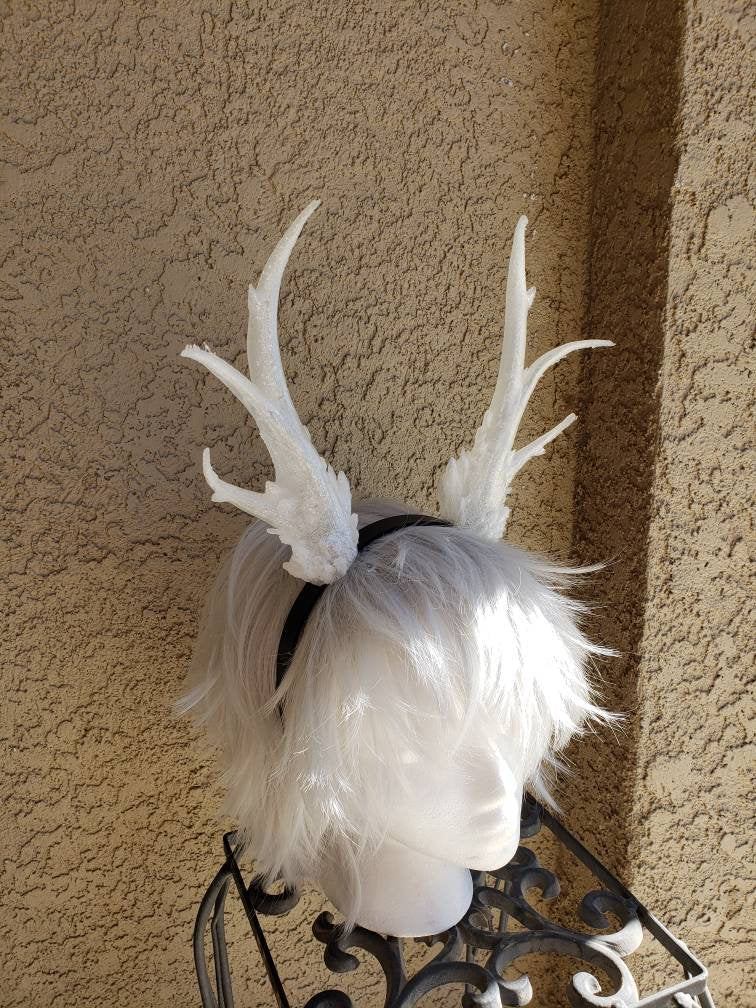 NEW ARRIVAL! Crystal ice antlers/ Deer Antlers Horns fantasy cosplay(Ultra Light Weight Plastic) Reindeer Antlers winter horns - Mud And Majesty