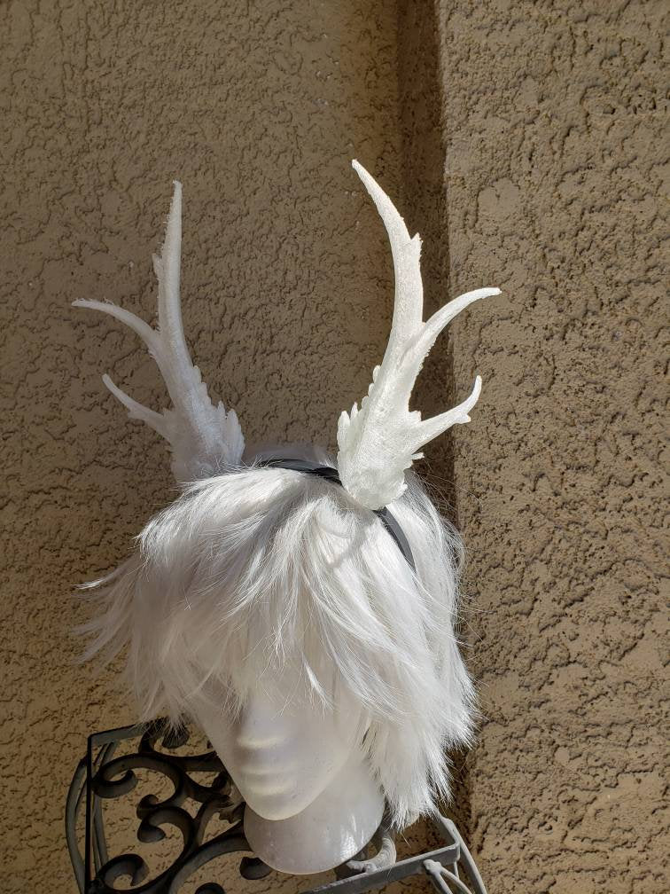 NEW ARRIVAL! Crystal ice antlers/ Deer Antlers Horns fantasy cosplay(Ultra Light Weight Plastic) Reindeer Antlers winter horns - Mud And Majesty