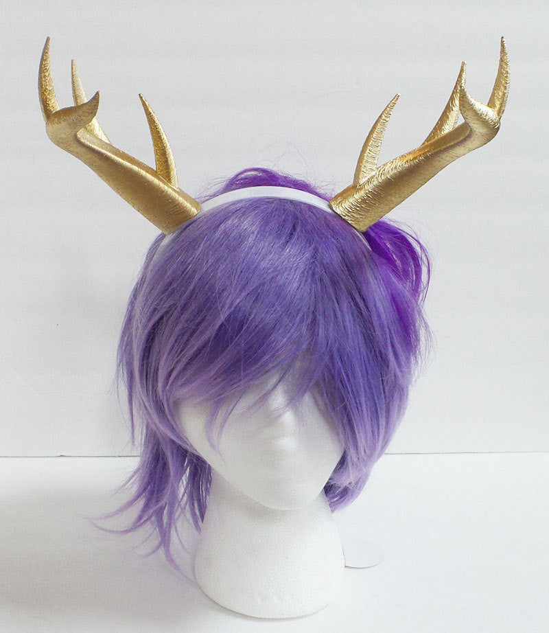 Gold Christmas Doe/Deer Antlers Horns  3D Printed (Ultra Light Weight Plastic)gold Reindeer Antlers Reindeer headdress - Mud And Majesty