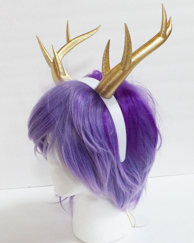 Gold Christmas Doe/Deer Antlers Horns  3D Printed (Ultra Light Weight Plastic)gold Reindeer Antlers Reindeer headdress - Mud And Majesty