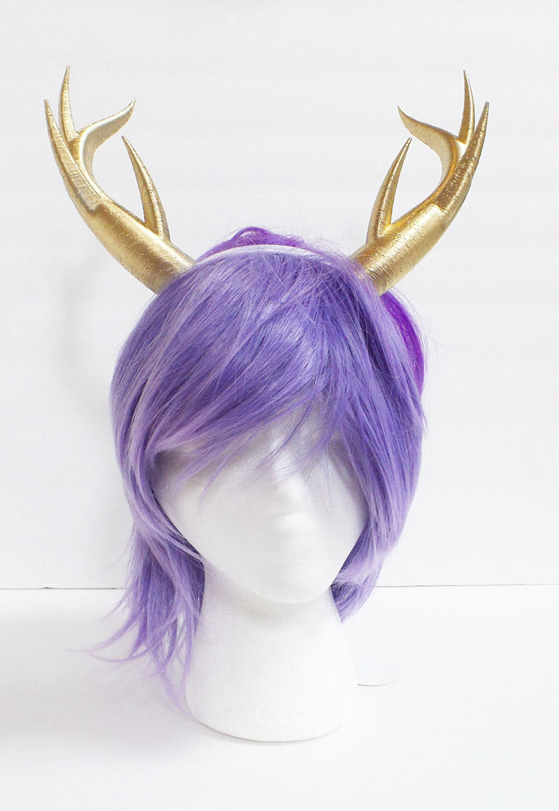 Gold Christmas Doe/Deer Antlers Horns  3D Printed (Ultra Light Weight Plastic)gold Reindeer Antlers Reindeer headdress - Mud And Majesty