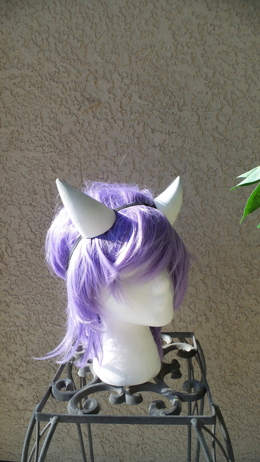 Goat fantasy 3d printed mini horns Toriel, rpg game Undertale headband gray tips small 3" - Mud And Majesty