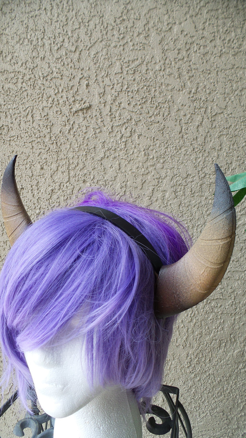 Goat fantasy 3d printed horns  horns on headband taurus horns - Mud And Majesty